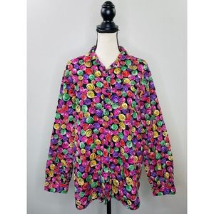 Vintage Miss James at Sir James Printed Top Womens XL Classic Career Maximalist